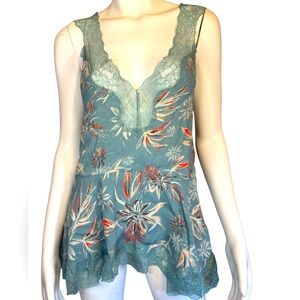 Free people intimately size small Floral Lace Trim Tank Top